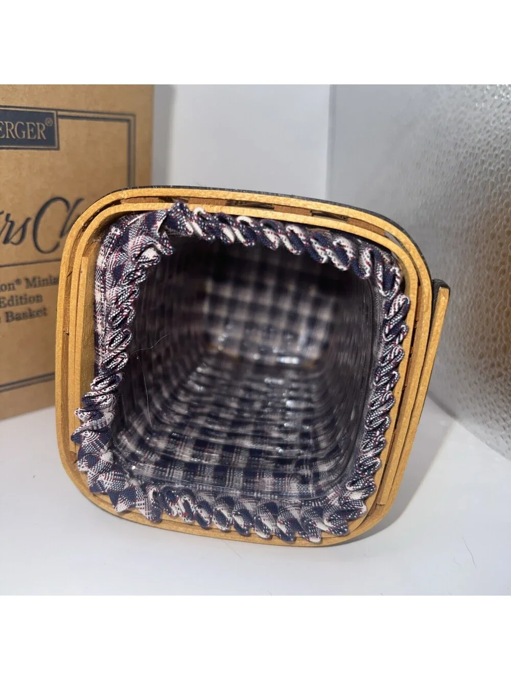Longaberger Waste Basket Miniature 1997 Edition J.W. In Box Collectors Club